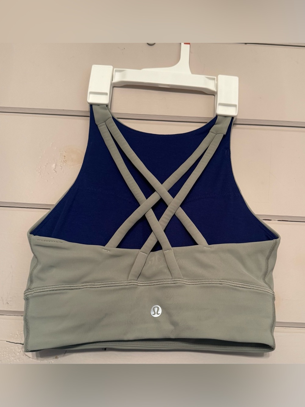 Lululemon Energy Bra High Neck Long Line Tough Green Blue Women Crop Tank